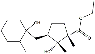 (1S,2R,3R)-2-Hydroxy-3-[(1-hydroxy-2-methylcyclohexyl)methyl]-1,2-dimethylcyclopentane-1-carboxylic acid ethyl ester 구조식 이미지