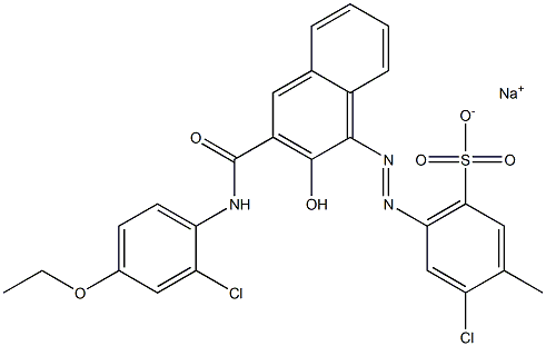 4-Chloro-3-methyl-6-[[3-[[(2-chloro-4-ethoxyphenyl)amino]carbonyl]-2-hydroxy-1-naphtyl]azo]benzenesulfonic acid sodium salt 구조식 이미지