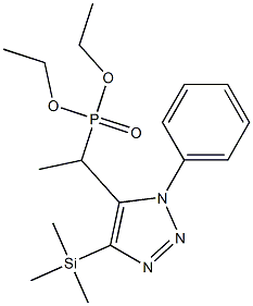 1-Phenyl-4-(trimethylsilyl)-5-(1-(diethoxyphosphinyl)ethyl)-1H-1,2,3-triazole Structure