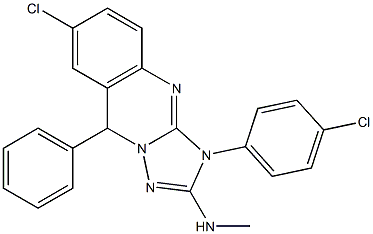 7-Chloro-3,9-dihydro-2-methylamino-3-(4-chlorophenyl)-9-phenyl[1,2,4]triazolo[5,1-b]quinazoline 구조식 이미지