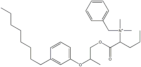 N,N-Dimethyl-N-benzyl-N-[1-[[2-(3-octylphenyloxy)propyl]oxycarbonyl]butyl]aminium Structure