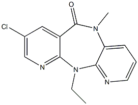 5-Methyl-8-chloro-11-ethyl-5,11-dihydro-6H-dipyrido[3,2-b:2',3'-e][1,4]diazepine-6-one Structure