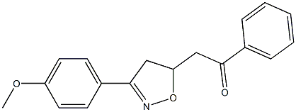 2-[(3-(4-Methoxyphenyl)-4,5-dihydroisoxazol)-5-yl]-1-phenylethan-1-one 구조식 이미지