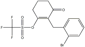 2-(2-Bromobenzyl)-3-(trifluoromethylsulfonyloxy)-2-cyclohexen-1-one Structure