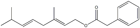 Phenylacetic acid 3,7-dimethyl-2,5-octadienyl ester Structure