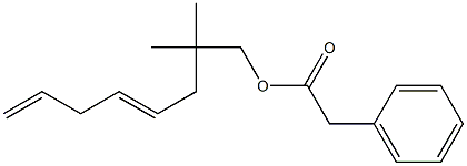 Phenylacetic acid 2,2-dimethyl-4,7-octadienyl ester 구조식 이미지