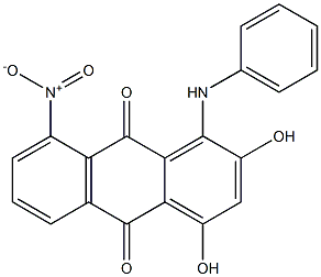 1-Anilino-2,4-dihydroxy-8-nitroanthraquinone 구조식 이미지