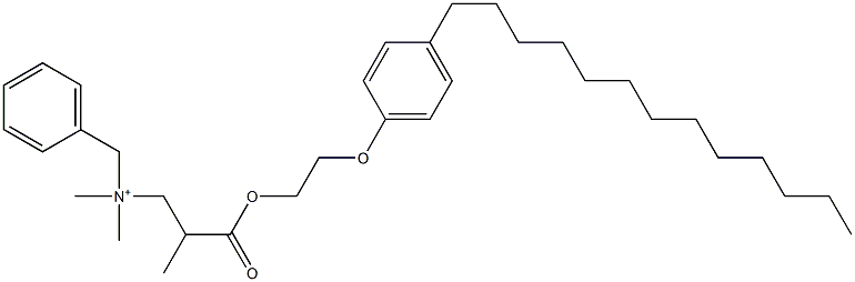 N,N-Dimethyl-N-benzyl-N-[2-[[2-(4-tridecylphenyloxy)ethyl]oxycarbonyl]propyl]aminium 구조식 이미지