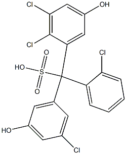 (2-Chlorophenyl)(3-chloro-5-hydroxyphenyl)(2,3-dichloro-5-hydroxyphenyl)methanesulfonic acid Structure