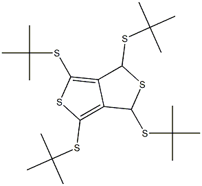 1,3,4,6-Tetrakis(tert-butylthio)-1H,3H-thieno[3,4-c]thiophene 구조식 이미지