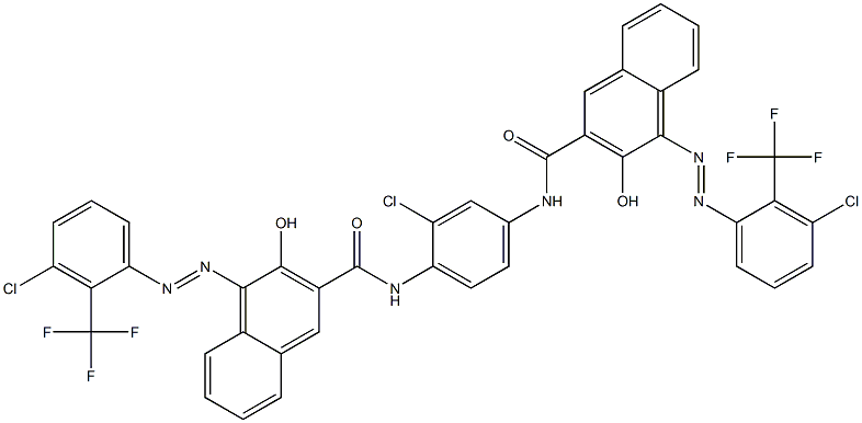 1,4-Bis[1-[[3-chloro-2-(trifluoromethyl)phenyl]azo]-2-hydroxy-3-naphthoylamino]-2-chlorobenzene Structure