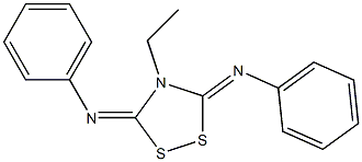 4-Ethyl-3,5-bis(phenylimino)-1,2,4-dithiazolidine 구조식 이미지