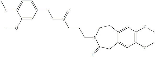 4,5-Dihydro-7,8-dimethoxy-3-[3-[2-(3,4-dimethoxyphenyl)ethylsulfinyl]propyl]-1H-3-benzazepin-2(3H)-one Structure