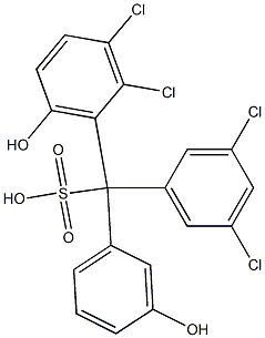 (3,5-Dichlorophenyl)(2,3-dichloro-6-hydroxyphenyl)(3-hydroxyphenyl)methanesulfonic acid 구조식 이미지