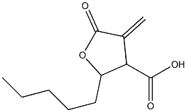 (3-Methylene-2-oxo-5-pentyltetrahydrofuran)-4-carboxylic acid Structure