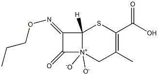 7-[(E)-Propoxyimino]-3-methyl-4-carboxycepham-3-ene 1,1-dioxide Structure