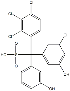 (3-Chloro-5-hydroxyphenyl)(2,3,4-trichlorophenyl)(3-hydroxyphenyl)methanesulfonic acid Structure