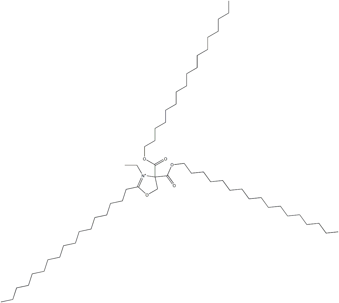 3-Ethyl-2-heptadecyl-4,4-bis[(heptadecyloxy)carbonyl]-4,5-dihydrooxazolium 구조식 이미지