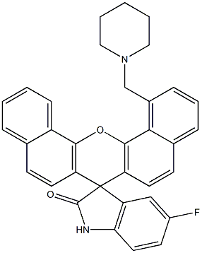 5'-Fluoro-1-(piperidinomethyl)spiro[7H-dibenzo[c,h]xanthene-7,3'-[3H]indol]-2'(1'H)-one 구조식 이미지