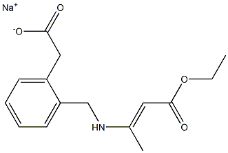 2-(2-Ethoxycarbonyl-1-methylvinylaminomethyl)phenylacetic acid sodium salt 구조식 이미지