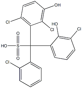 (2-Chlorophenyl)(3-chloro-2-hydroxyphenyl)(2,6-dichloro-3-hydroxyphenyl)methanesulfonic acid 구조식 이미지
