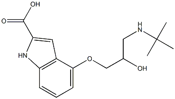 4-[2-Hydroxy-3-(tert-butylamino)propoxy]-1H-indole-2-carboxylic acid 구조식 이미지