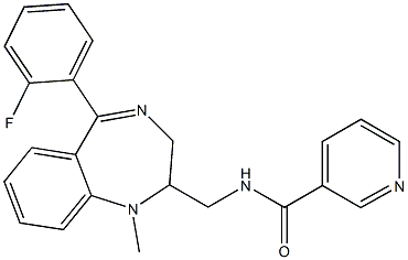 N-[[5-(2-Fluorophenyl)-2,3-dihydro-1-methyl-1H-1,4-benzodiazepin]-2-ylmethyl]pyridine-3-carboxamide Structure