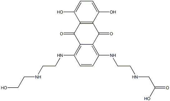 2-[[2-[[[9,10-Dihydro-5,8-dihydroxy-4-[[2-[(2-hydroxyethyl)amino]ethyl]amino]-9,10-dioxoanthracen]-1-yl]amino]ethyl]amino]acetic acid Structure