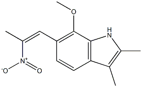 7-Methoxy-2,3-dimethyl-6-(2-nitro-1-propenyl)-1H-indole 구조식 이미지