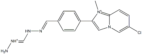 6-Chloro-1-methyl-2-[4-[2-(aminoiminiomethyl)hydrazonomethyl]phenyl]imidazo[1,2-a]pyridin-1-ium 구조식 이미지