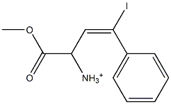 (E)-1-Methoxycarbonyl-3-iodo-3-phenyl-2-propen-1-aminium 구조식 이미지