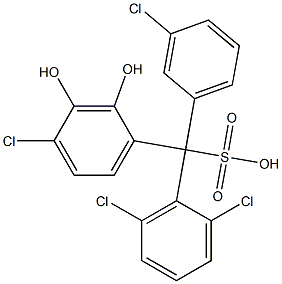 (3-Chlorophenyl)(2,6-dichlorophenyl)(4-chloro-2,3-dihydroxyphenyl)methanesulfonic acid 구조식 이미지