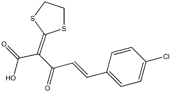 2-(1,3-Dithiolan-2-ylidene)-3-oxo-5-(4-chlorophenyl)-4-pentenoic acid 구조식 이미지