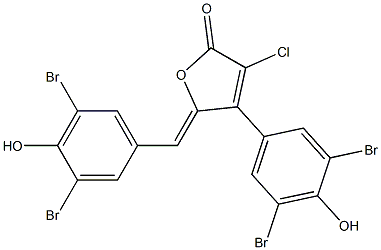 (5Z)-3-Chloro-4-(3,5-dibromo-4-hydroxyphenyl)-5-(3,5-dibromo-4-hydroxybenzylidene)furan-2(5H)-one Structure