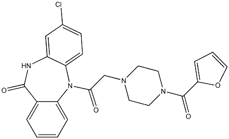 8-Chloro-5-[[4-[(furan-2-yl)carbonyl]piperazin-1-yl]acetyl]-5,10-dihydro-11H-dibenzo[b,e][1,4]diazepin-11-one Structure