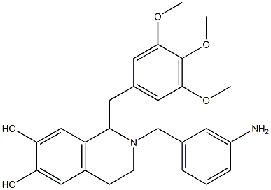 1,2,3,4-Tetrahydro-2-(3-aminobenzyl)-1-(3,4,5-trimethoxybenzyl)isoquinoline-6,7-diol Structure