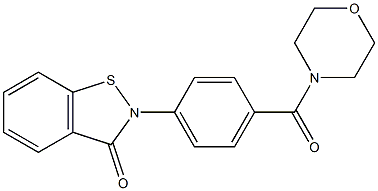 2-[4-(Morpholinocarbonyl)phenyl]-1,2-benzisothiazol-3(2H)-one 구조식 이미지