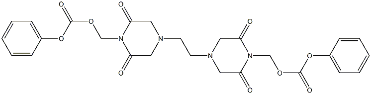 4,4'-Ethylenebis(2,6-dioxopiperazine-1-methanol)bis(phenoxyformate) 구조식 이미지