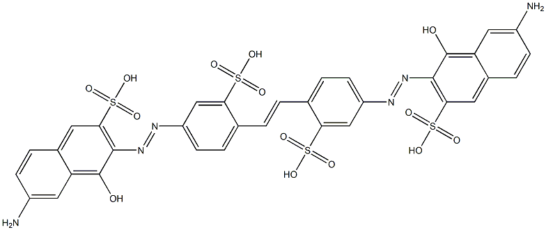 4,4'-Bis[(7-amino-1-hydroxy-3-sulfo-2-naphtyl)azo]-2,2'-stilbenedisulfonic acid 구조식 이미지