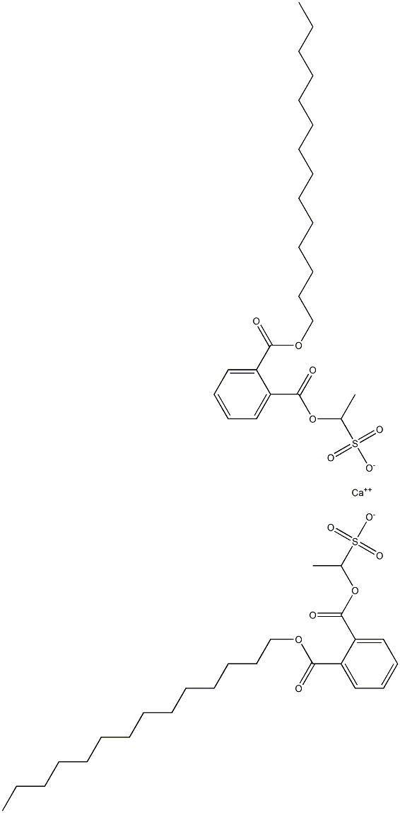 Bis[1-[(2-tetradecyloxycarbonylphenyl)carbonyloxy]ethanesulfonic acid]calcium salt Structure