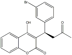4-Hydroxy-3-[(1R)-3-oxo-1-(3-bromophenyl)butyl]-2H-1-benzopyran-2-one 구조식 이미지
