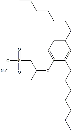 2-(2,4-Diheptylphenoxy)propane-1-sulfonic acid sodium salt Structure