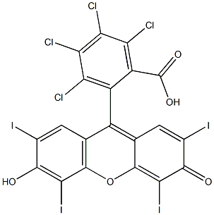 2-[2,4,5,7-Tetraiodo-3-oxo-6-hydroxy-3H-xanthene-9-yl]-3,4,5,6-tetrachlorobenzoic acid 구조식 이미지