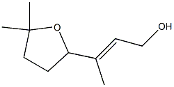 (E)-3-[(Tetrahydro-5,5-dimethylfuran)-2-yl]-2-buten-1-ol Structure