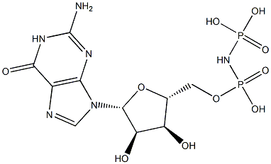Guanosine 5'-[(dihydroxyphosphinylamino) phosphonate] Structure
