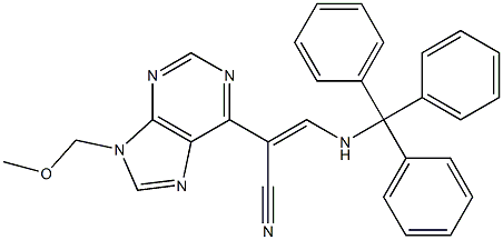 9-(Methoxymethyl)-6-[(Z)-2-(triphenylmethylamino)-1-cyanoethenyl]-9H-purine 구조식 이미지