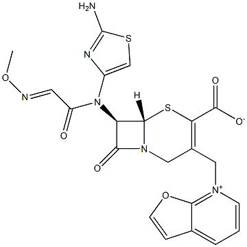 (7R)-7-[(2-Amino-4-thiazolyl)(methoxyimino)acetylamino]-3-[[(furo[2,3-b]pyridin-7-ium)-7-yl]methyl]cepham-3-ene-4-carboxylic acid Structure