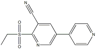 2-(Ethylsulfonyl)-5-(4-pyridinyl)pyridine-3-carbonitrile Structure