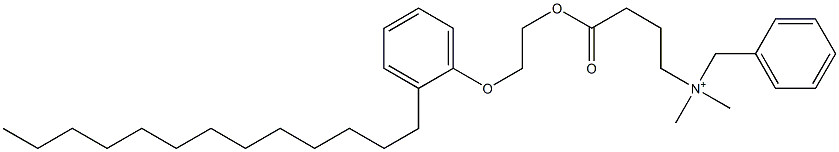 N,N-Dimethyl-N-benzyl-N-[3-[[2-(2-tridecylphenyloxy)ethyl]oxycarbonyl]propyl]aminium 구조식 이미지