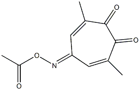 5-Acetoxyimino-3,7-dimethylcyclohepta-3,6-diene-1,2-dione 구조식 이미지
